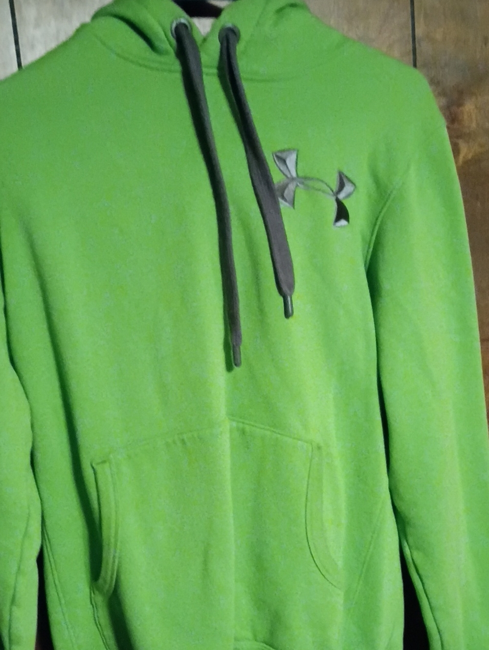Under Armour Men’s Lime Green Hoodie with Contrast Drawstrings